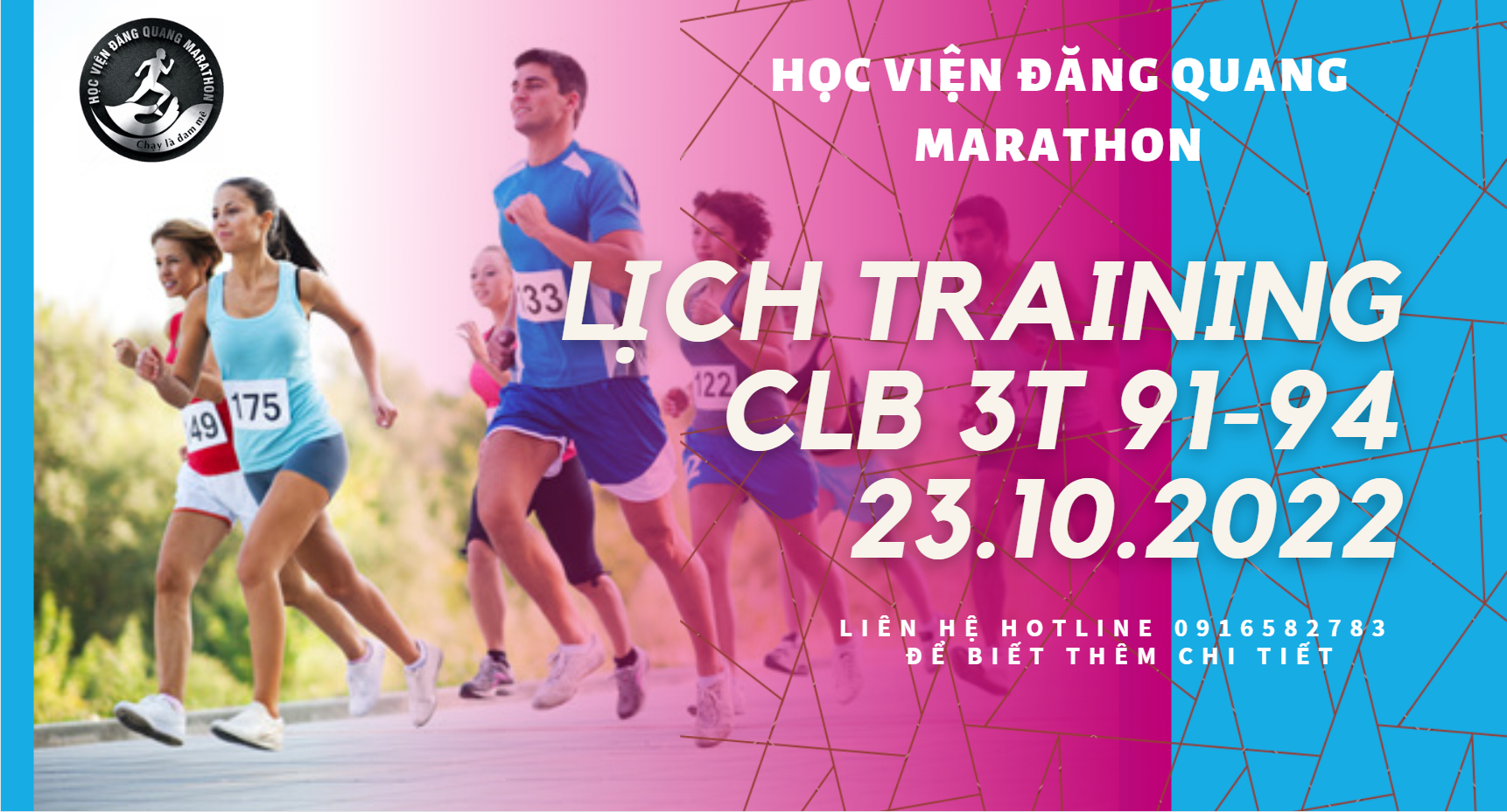 Lịch training 23.10.2022 tại Hà Nội - Chỉnh dáng chạy bộ cho CLB 3T 91-94